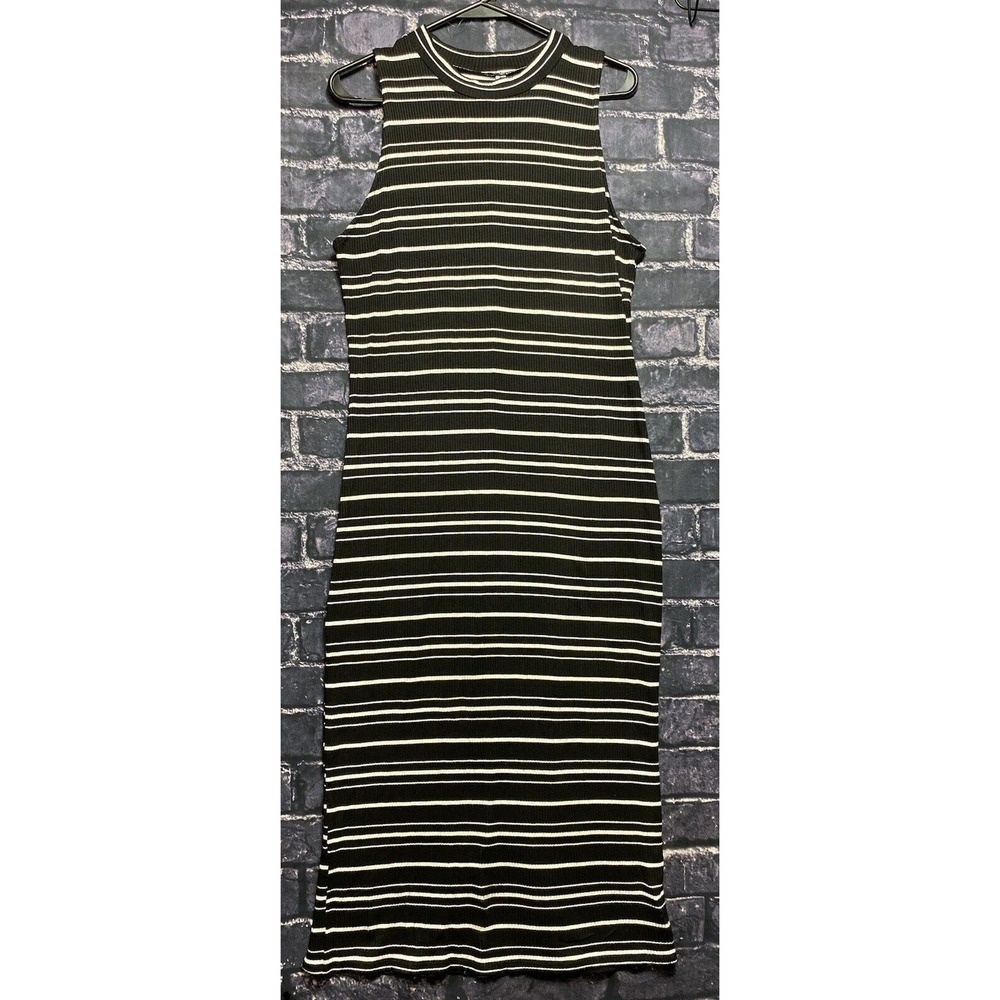 Xhilaration Sweater Dress Womens XL Black White Stripe Stretch Sleeveless Casual